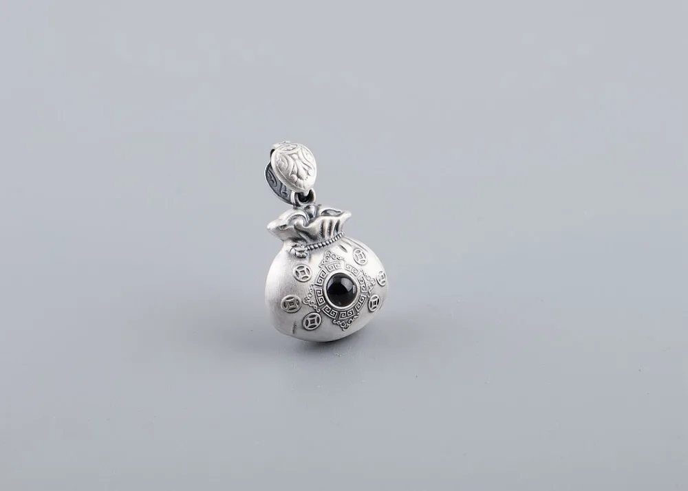3D 999 Серебряная Тыква подвеска из чистого серебра, подвеска на удачу, подвеска на удачу