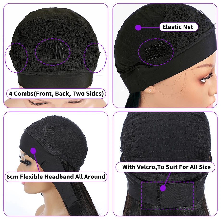 

Afro Kinky Curly Wig Headband Human Hair No Gel,Brazilian Glueless Short Headband Wig Human Hair Remy Hair 150% Density Vrvogue