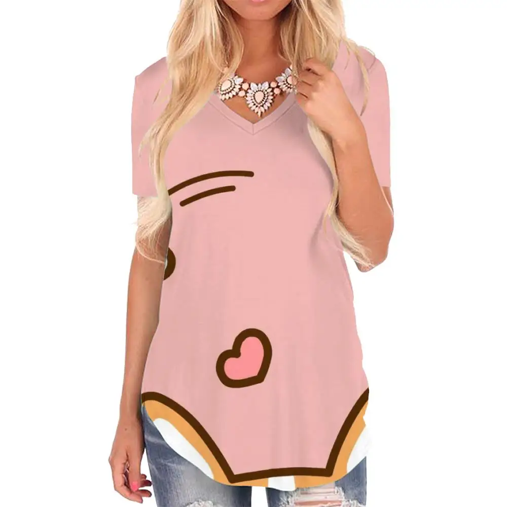 

Giyu Brand Animal T Shirt Women Dog V-neck Tshirt Love Funny T shirts Bone Shirt Print Lovely T-shirts 3d Womens Clothing