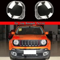 front car protective headlight glass lens cover shade shell auto transparent light housing lamp for jeep renegade patriot