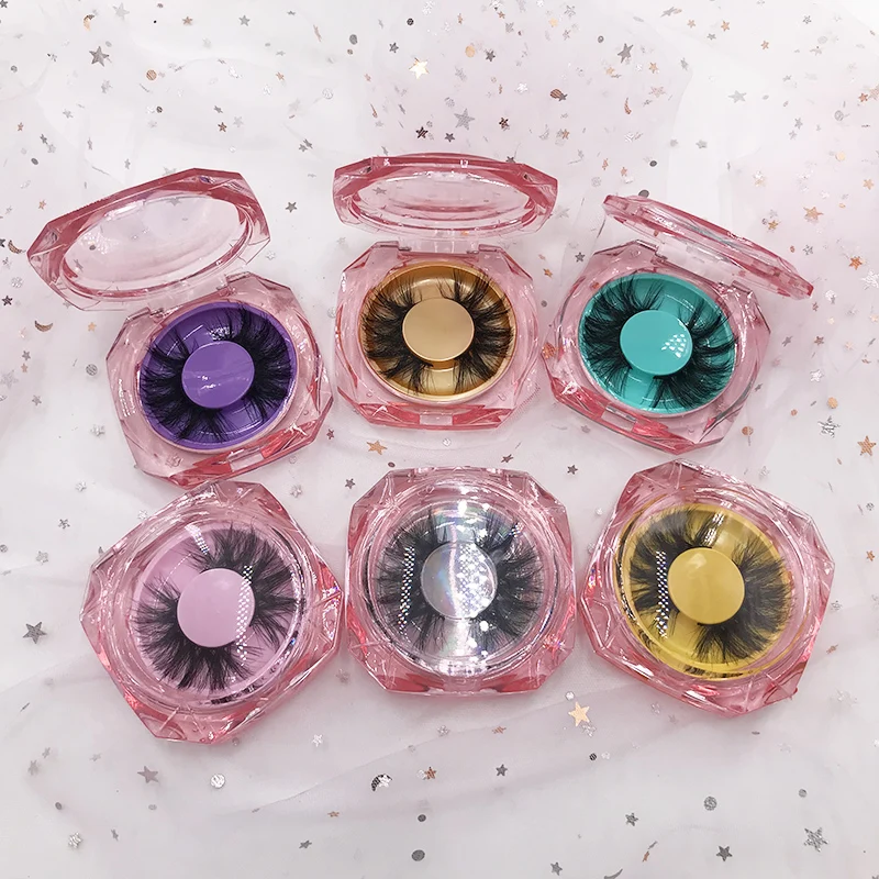 Новый квадратный розовый чехол с алмазным блеском для накладных ресниц