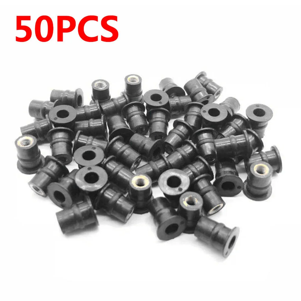 50pcs M5x0.8mm Мотоцикл лобового стекла автомобиля резиновые хорошо фиксированные гайки болты для мотоцикла Запчасти крылья бамперы автомобильные аксессуары авто Запчасти - Название цвета: 50pcs