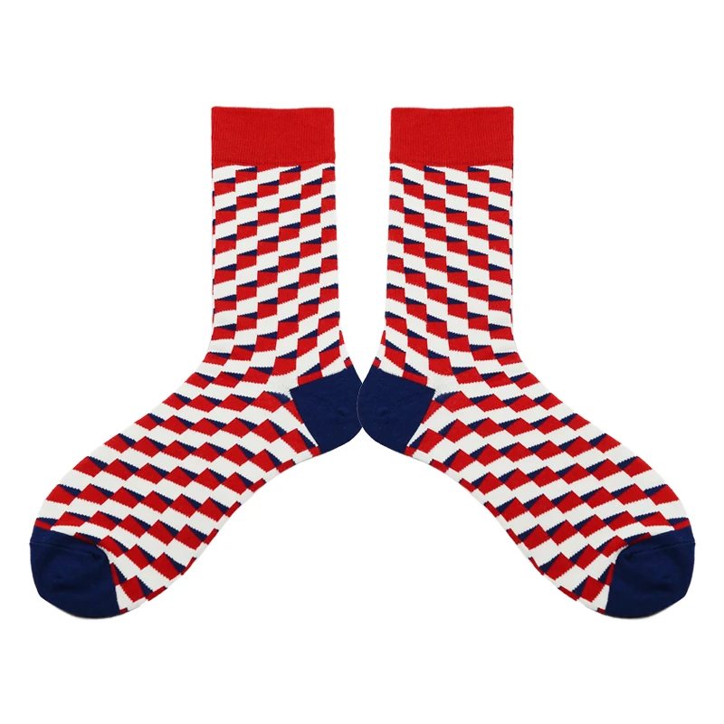 

New Men Dress Color Comfortable for Causal Reason Diamond Hip Hop Cool Thick Long Funny Socks Colorful