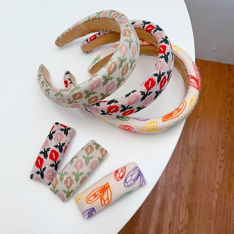 

Цветная повязка для волос в корейском ретро-стиле, французские нишевые дизайнерские аксессуары для волос, маленькая повязка на голову с высоким топом и лицом