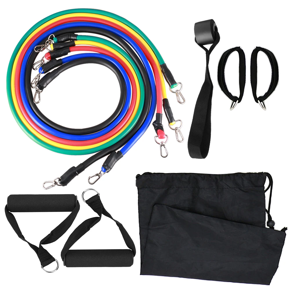

16PCS Resistance Bands Set Elastic Tube Bands Jump Rope Fitness Gloves Foot Massage Fitness Equipment for Home Gym Workout