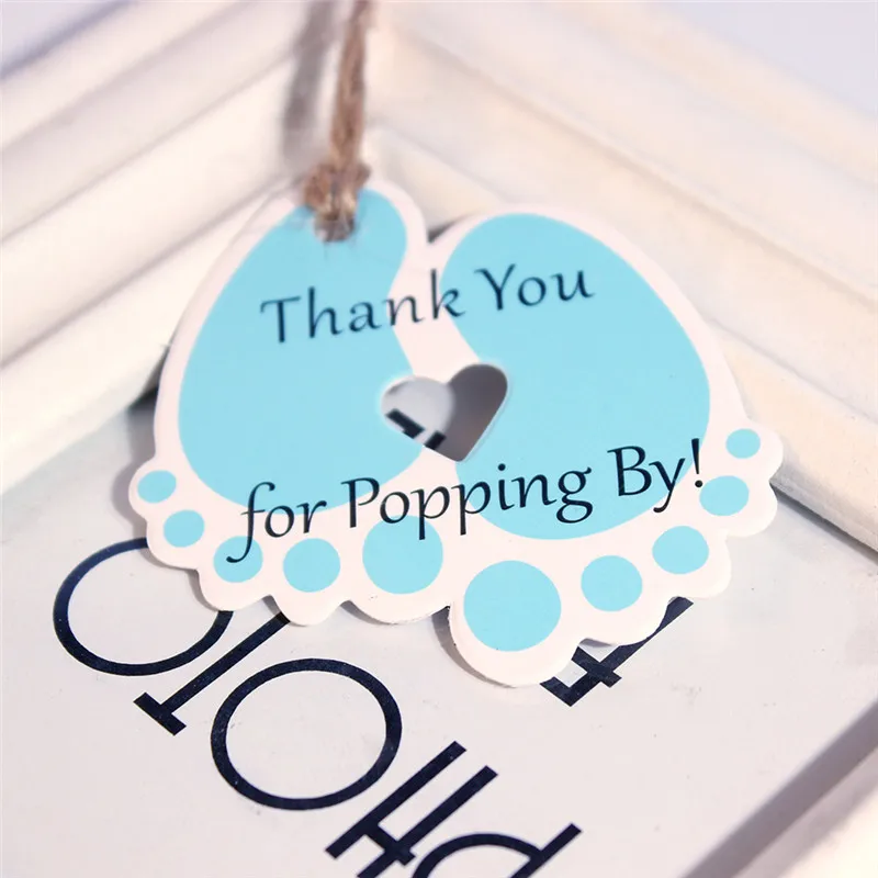 50 шт Детские ярлык для душа синий розовый лодыжки спасибо за то что пришли