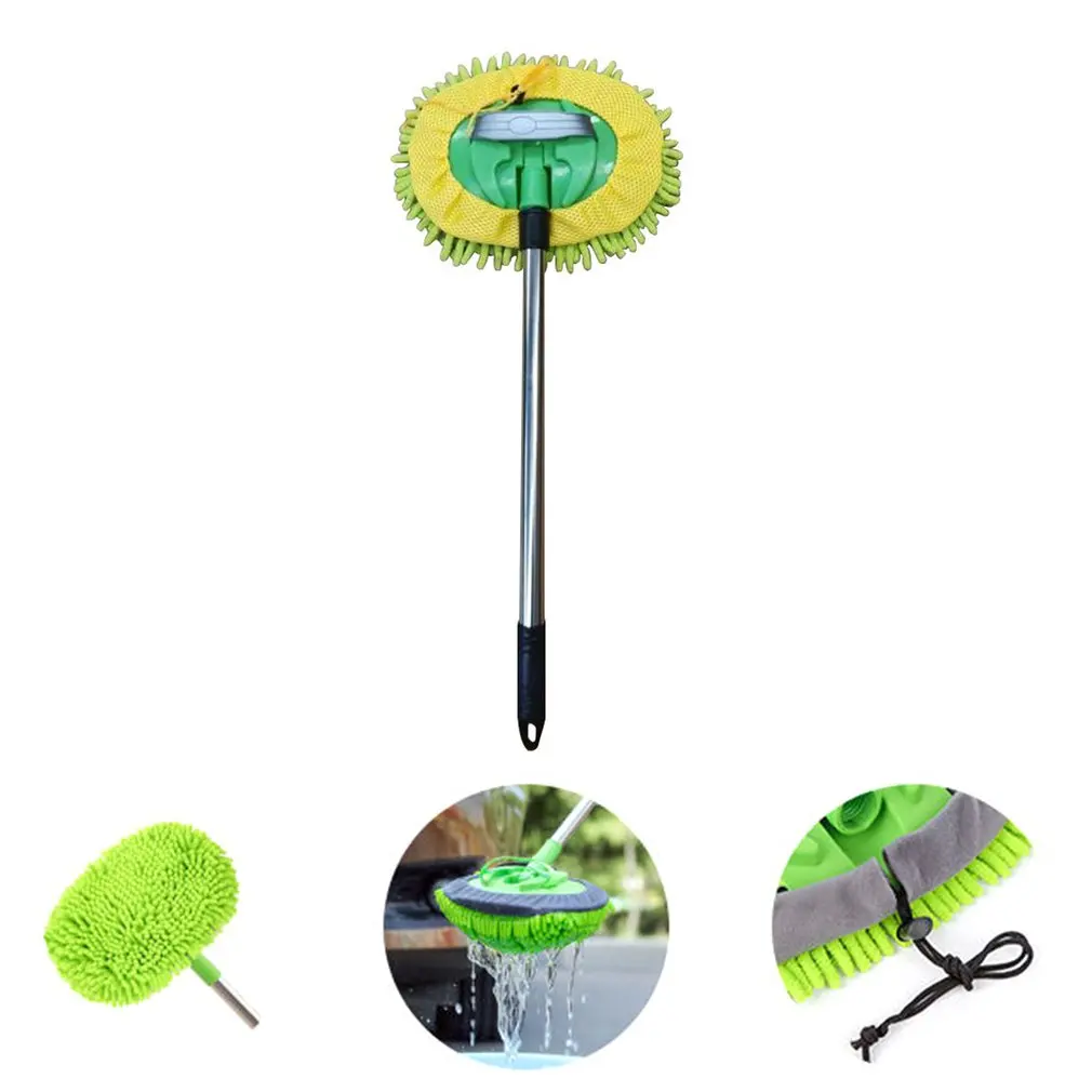 

Upgrade Three Section Telescopic Car Washing Mop Super Absorbent Car Cleaning Car Brushes Mop Window Wash Tool Dust Wax Mop Soft