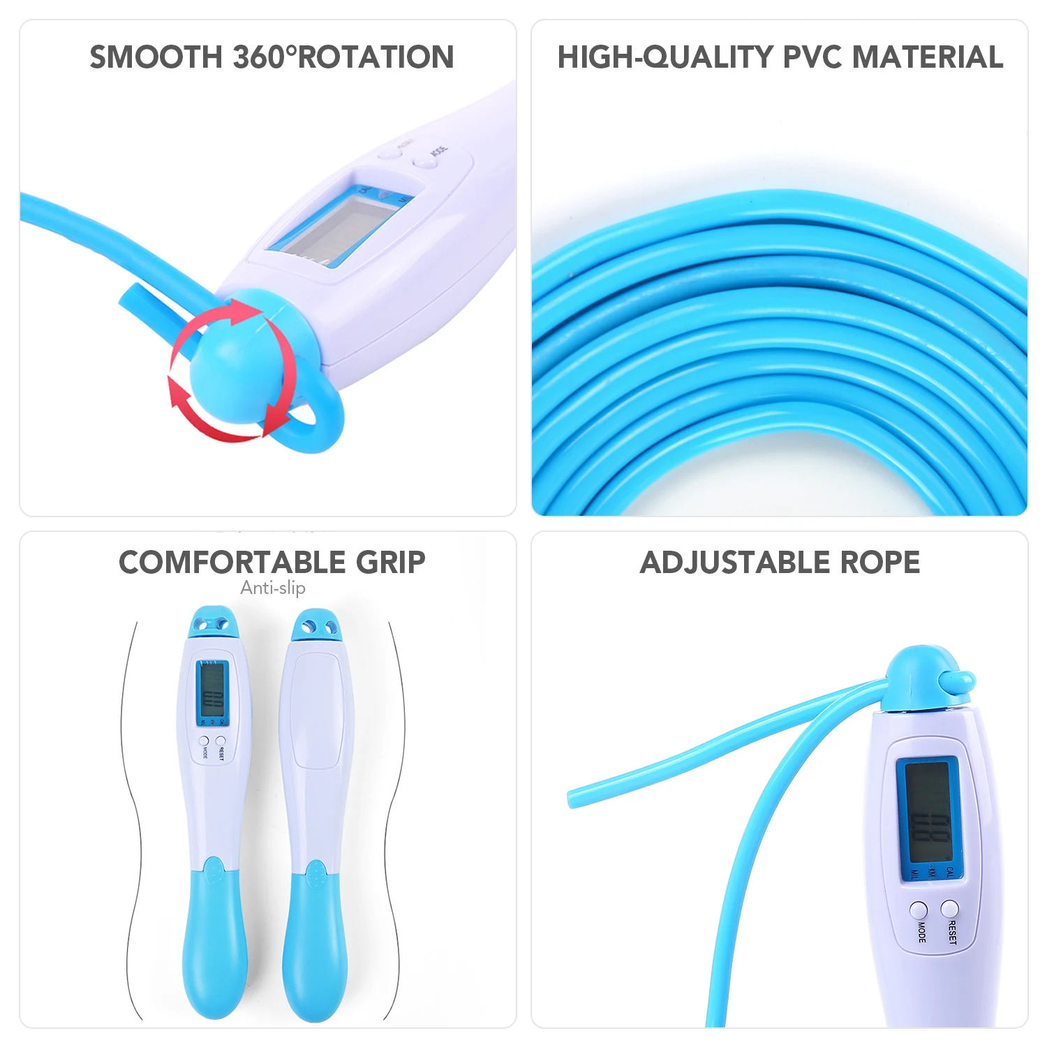 3m Digital Skipping Rope Adjustable Speed Jump Calorie Counter PVC Jumping Ropes Fitness Workout Exercise Fat Burning New | Спорт и