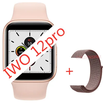 add Nylon strap Часы 5 IWO 12, умные часы с Bluetooth, 1:1 40 мм, 44 мм, умные часы для женщин и мужчин, для iOS, Apple, iphone X, Android phone, PK IWO 11/10 - Color: add Nylon strap