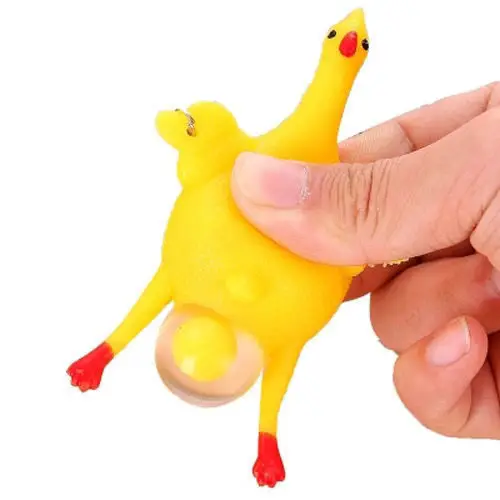 

Boy Girl Creative Toy Funny Vent Chicken Keychain Egg Autism Toy April Fool's Day Party Party Joy Gift Mini Halloween