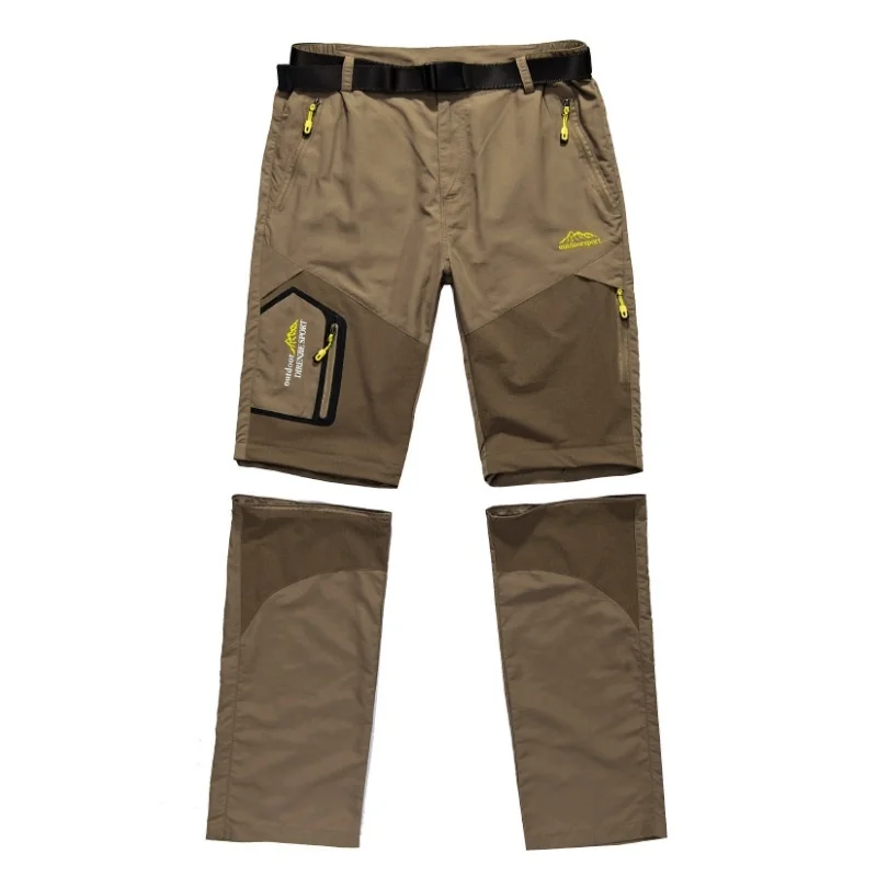 

Summer outdoor quick dry pants men's detachable two section quick dry pants mountaineering breathable thin pants men's short