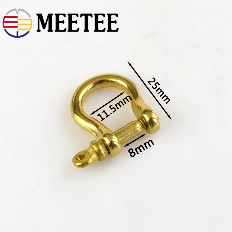 4 шт. Meetee 25*8 мм латунная нержавеющая сталь с бантом D кольцевая скоба кольцо в виде