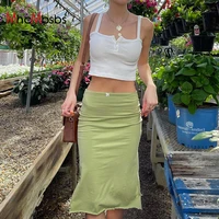 women low waist elegant midi skirts casual split bodycon wrap hip skirt 2021 summer safari camping harajuku y2k clothes
