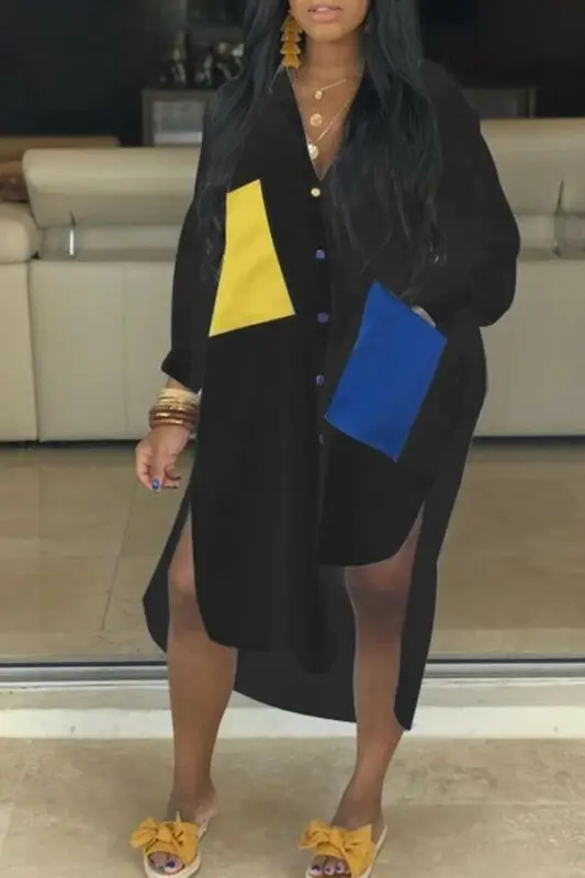 Женские рубашки в повседневном стиле с карманами украшенные длинным рукавом