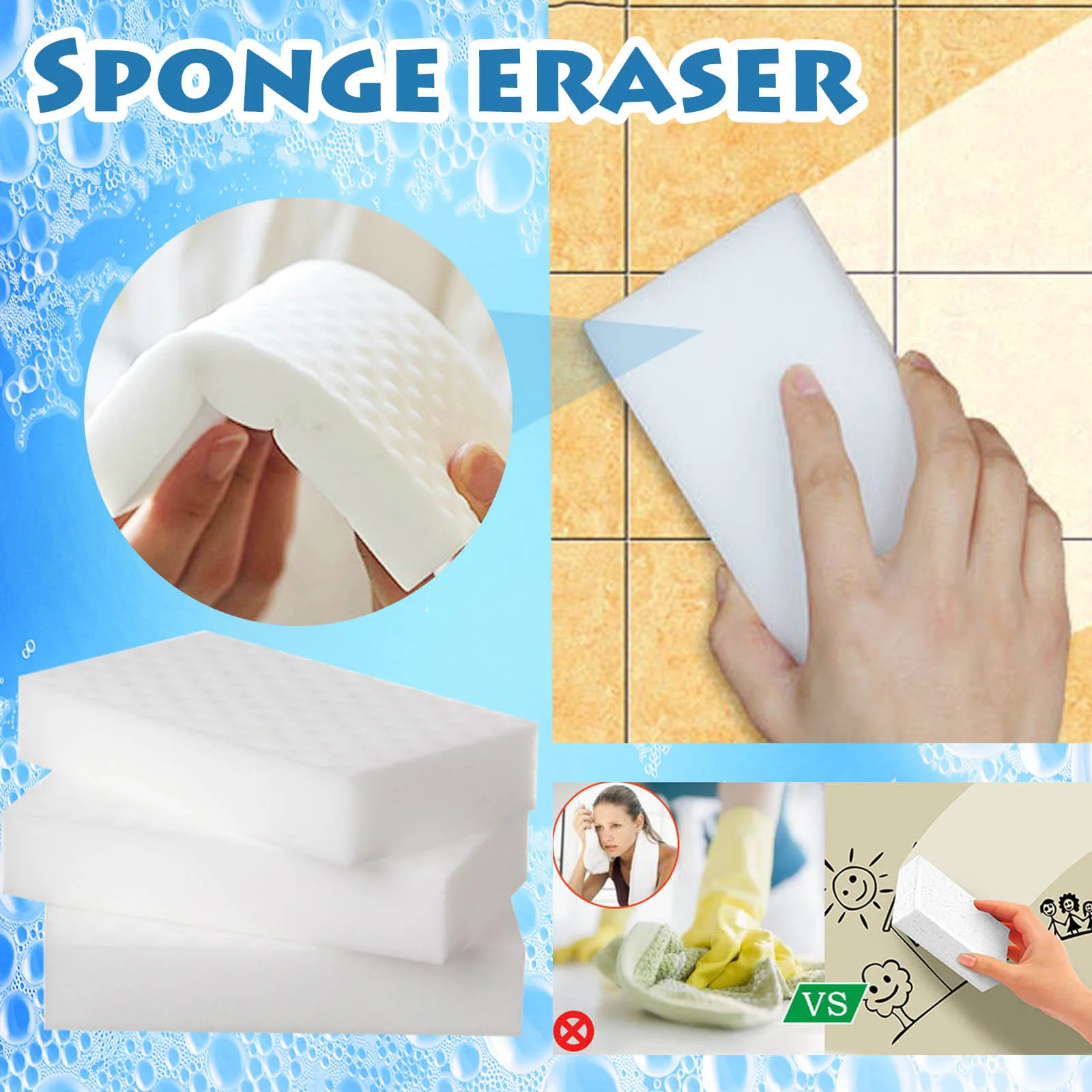 

White Car Kitchen Cleaner Melamine Sponge Nano Dishwashing Magic Sponge Eraser Utensils for Kitchen Cleaning Tools