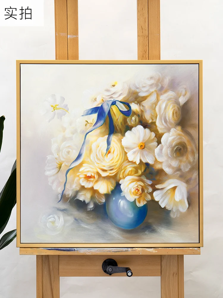 

Hand-Painted Oil Painting 3D Abstract White Jasmine Flowers Wall Hang Art Paintings for Living Room Bedroom Home Decor No Framed