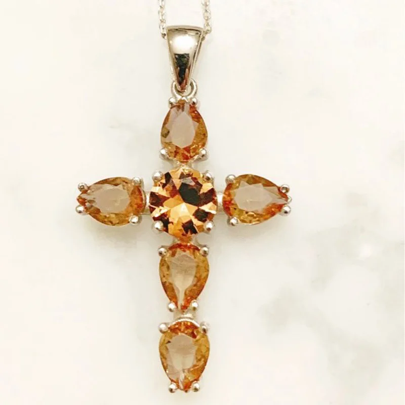 Женская цепочка с подвеской-крестом зултанитом | Украшения и аксессуары