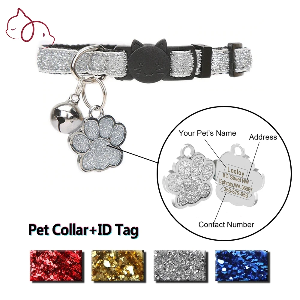 

Personalized Collar for Cats Collar Id Tags Cat Collar Dog Collar Chihuahua Prevent Losing Cat Accessories Cat Necklace Cats Pet