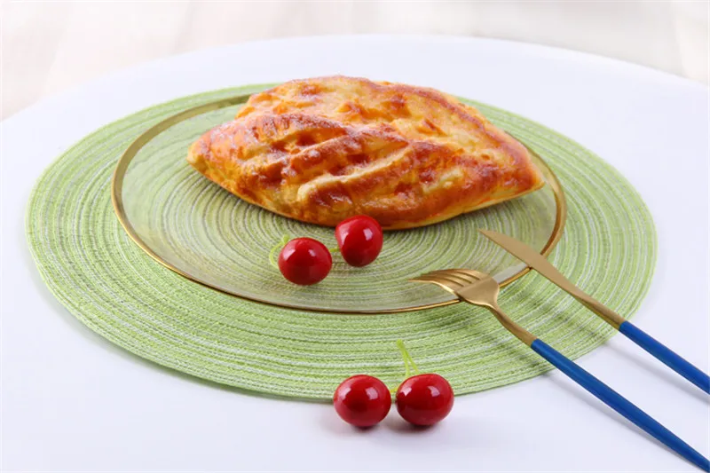 Круглый дизайн, стол, рами, изоляционная подкладка, твердые салфетки, лен, нескользящий Настольный коврик для кухни, принадлежности, украшение для дома, коврик Coaste