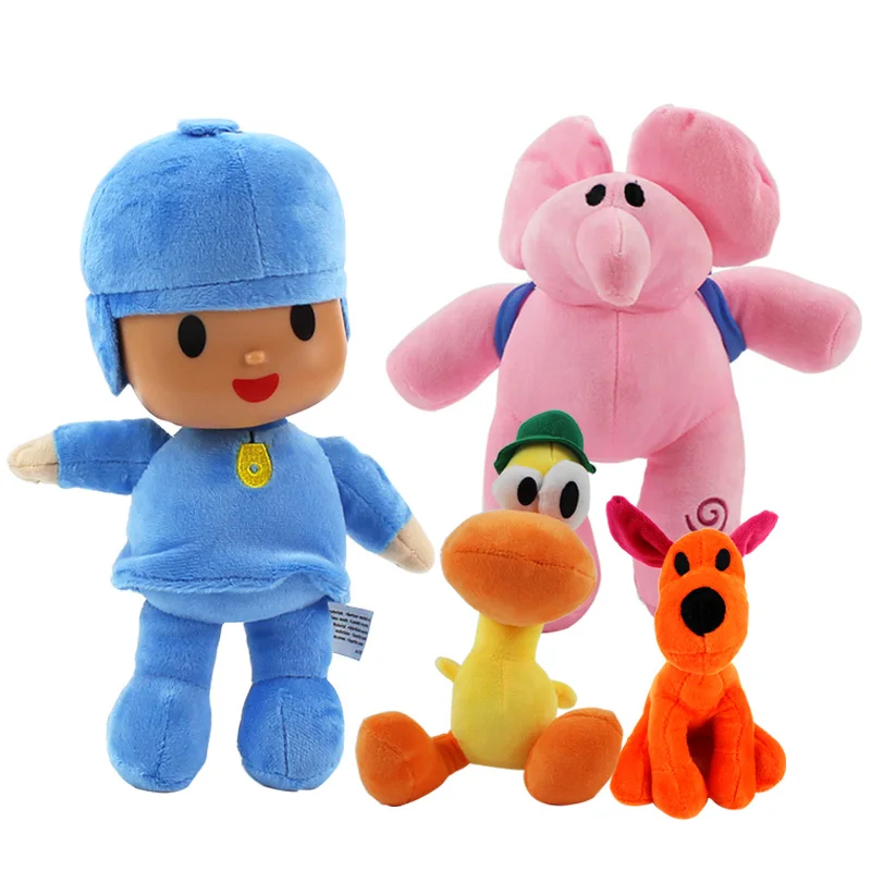 Набор из 2 15-27 см Pocoyo Toys Elly Pato Loula плюшевая кукла Pocoyo собака утка слон мягкие Stufffed куклы животных товары для вечеринки, игрушки - Цвет: I-opp bag