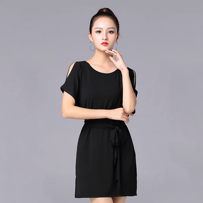 

Latin Dance Dress Women Competition Clothes Short Sleeve Off-shoulder Performance Costume Samba Rumba Practice Wear YS1095