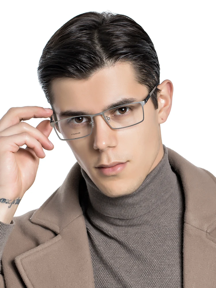 

Fashion Square Glasses Frame Women Men Optical men's eyeglasses frames Myopia Prescription glasses Titanium Alloy Metal eyewear
