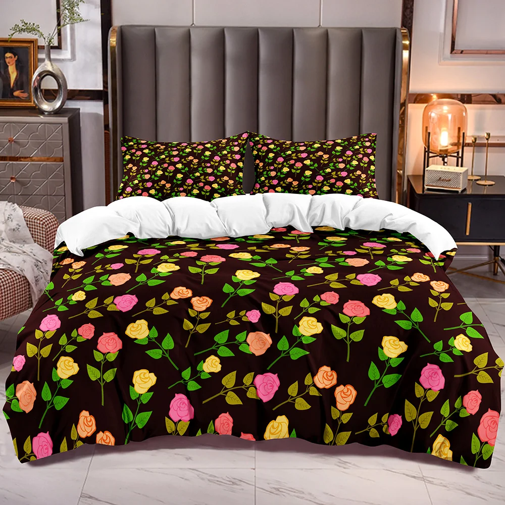 

Ботанический пододеяльник, чехол, наборы, постельное белье на молнии с цветочным принтом листьев, пододеяльник с внутренними уголками из ми...