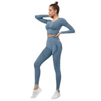 women%e2%80%99s workout set 2 piece tracksuit seamless high waist leggings and crop top yoga activewear set