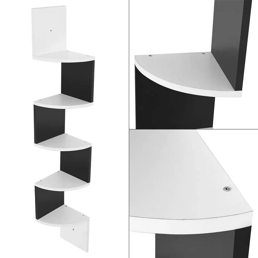 Современный 5 уровня настенное крепление угловые полки для домашнего хранения