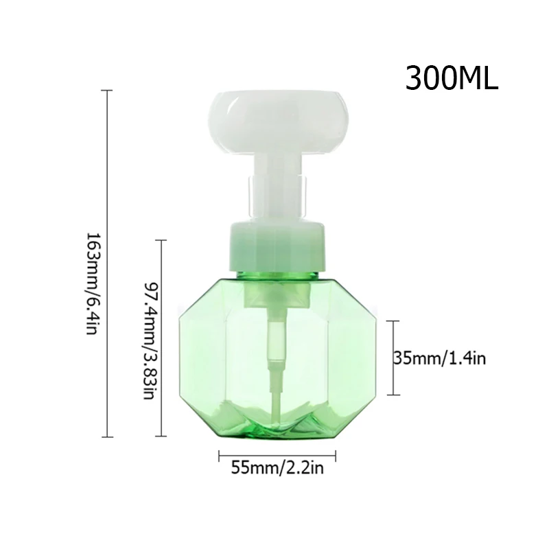 

300ml Liquid Soap Dispenser Travel Bottle Sweet Flower Shape Foam Portable Foaming Pump Empty Bottle Plastic Clear Bottle