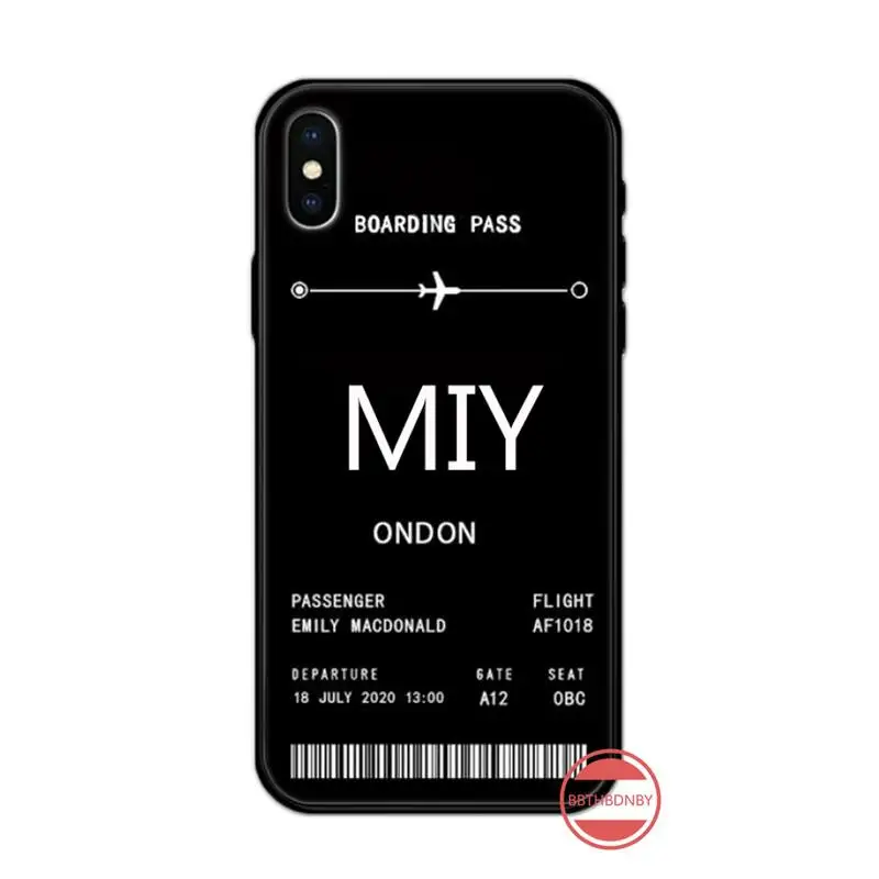 

Personalised Plane Ticket pattern fashion luxury Phone Case cover for iPhone 11 12 pro XS MAX 8 7 6 6S Plus X 5S SE 2020 XR