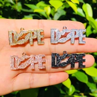 5pcs bling dope letter charm for women bracelet making necklace pendant cubic zirconia paved accessory diy jewelry making supply