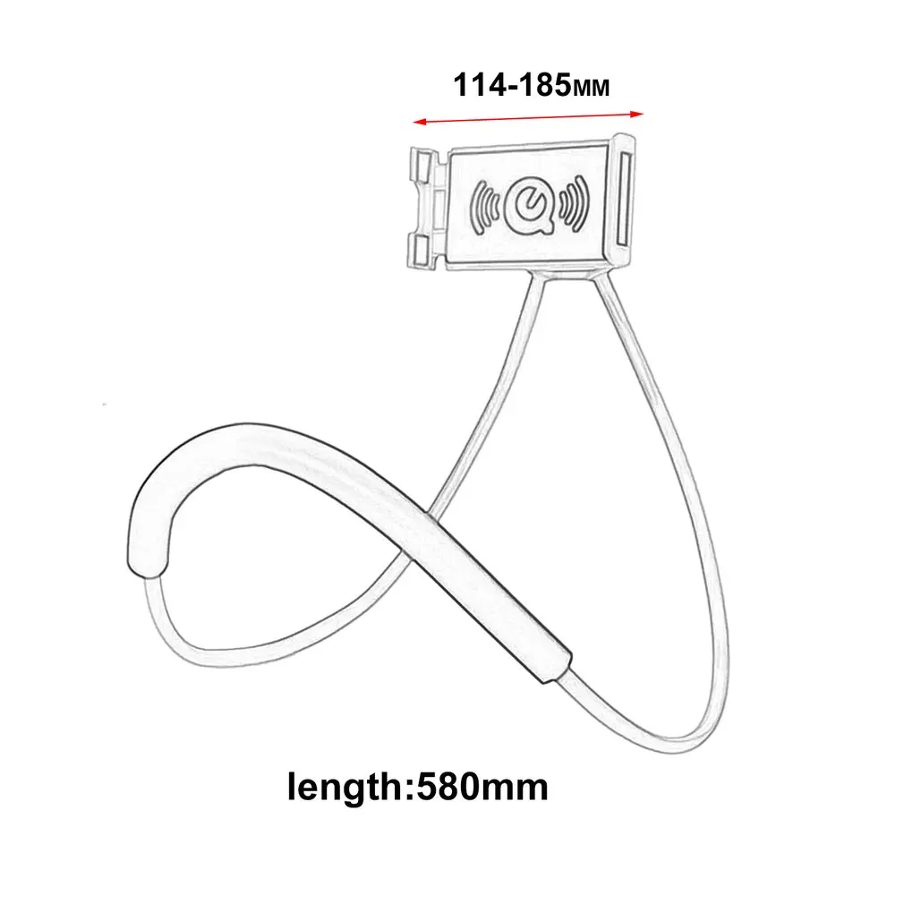 

Practical Design Neck Hanging Mobile Phone Holder Stands Universal Flexible 360 Degree Rotation Bed Mount for Smartphones