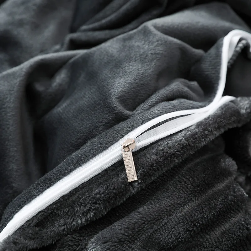 Зимний теплый пододеяльник розовое серое Коралловое флисовое односпальное