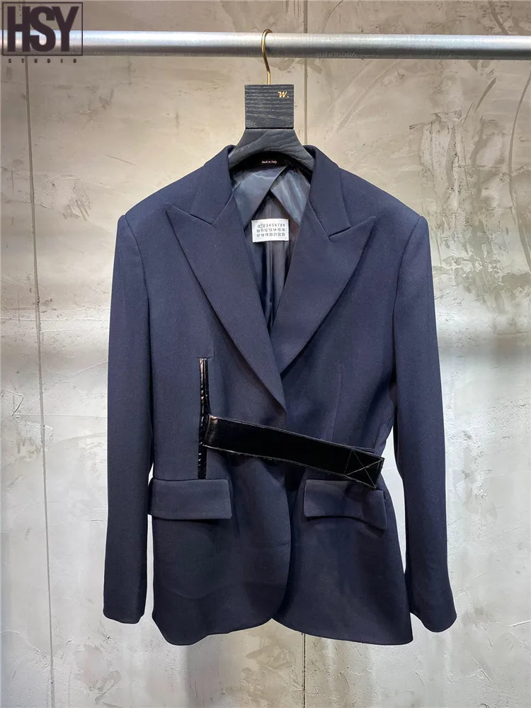 【HSY】2019 осень зима новые женские костюмы пионерский дизайн ассиметричная талия
