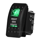 Правый боковой переключатель с 5 контактами ВКЛ.ВЫКЛ., зеленый светодиодный переключатель с подсветкой для автомобилей, лодок, грузовиков, 12 В 20 А, переключатель SPST Carling Contura