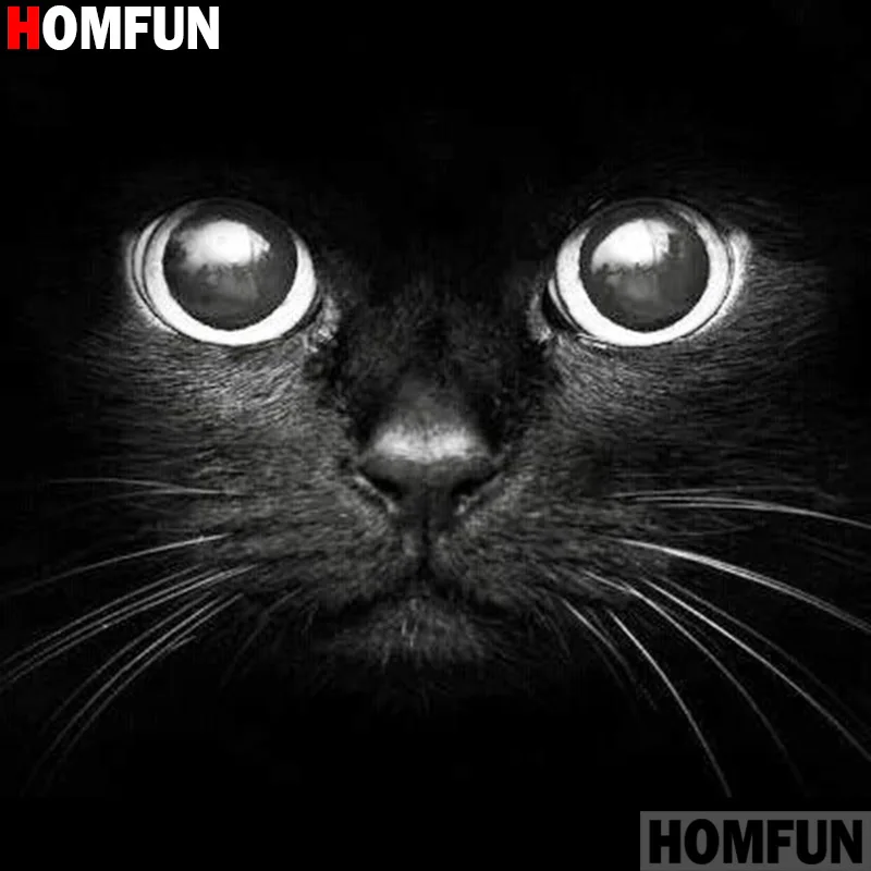 Алмазная 5D картина Homfun животное кот пейзаж вышивка крестиком квадратная/круглая