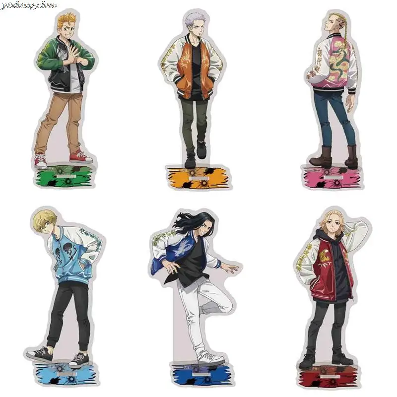 

Anime Tokyo Revengers Figure Cosplay Acrylic Sano Manjirō Ryūgūji Ken Draken Takemichi Hinata KeyChain Stand Model Toy Gift 15CM