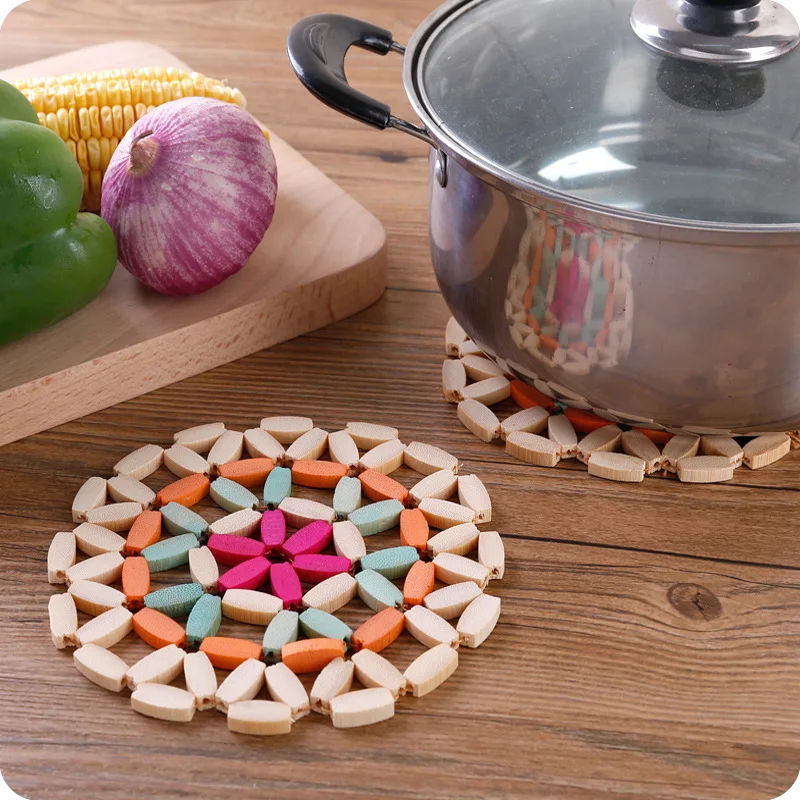 Бамбуковый Коврик для чашки круглая полая изоляция подставка кофе чая горячая