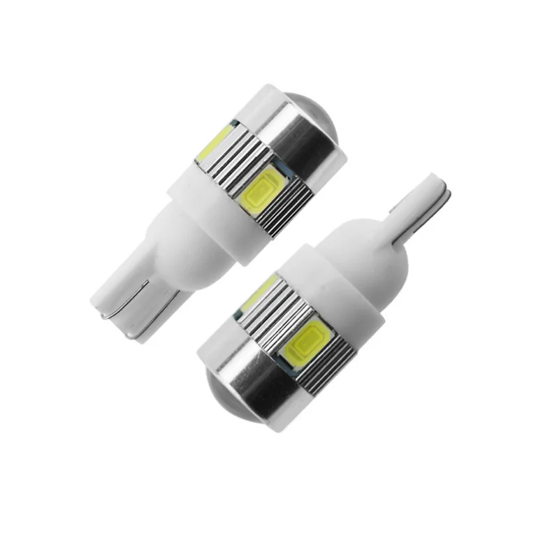 

T10 W5W 168 194 5630 6SMD T10 светодиодный фонарь с клиновидным цоколем для автомобильного заднего фонаря, парковочный свет, белый свет для дверсветиль...