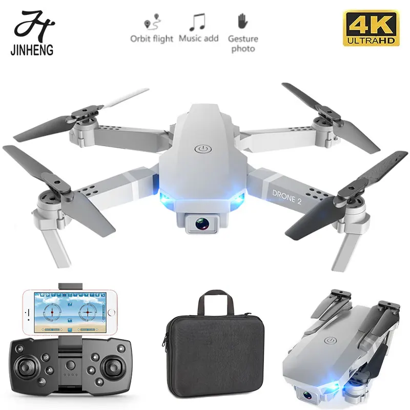 

JINHENG E68 мини Радиоуправляемый Дрон 4K 1080P HD камера Wifi FPV воздушное давление режим удержания высоты складной Квадрокоптер игрушка детский пода...