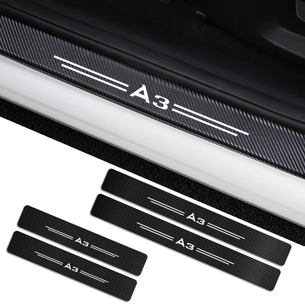 4 шт. декоративные наклейки на пороги автомобиля для Peugeot 307 308 206 207 Audi A3 A4 A6 Renault Megane