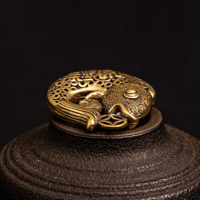 Винтажный латунный брелок в форме рыбы Кулон модное ювелирное изделие из чистой