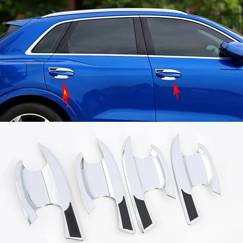 

Fits For Audi Q3 2019-2021 New Car ABS Chrome Door Handle Bowl Trim Cover Trim Decor Moulding Styling Accessories 4PCS