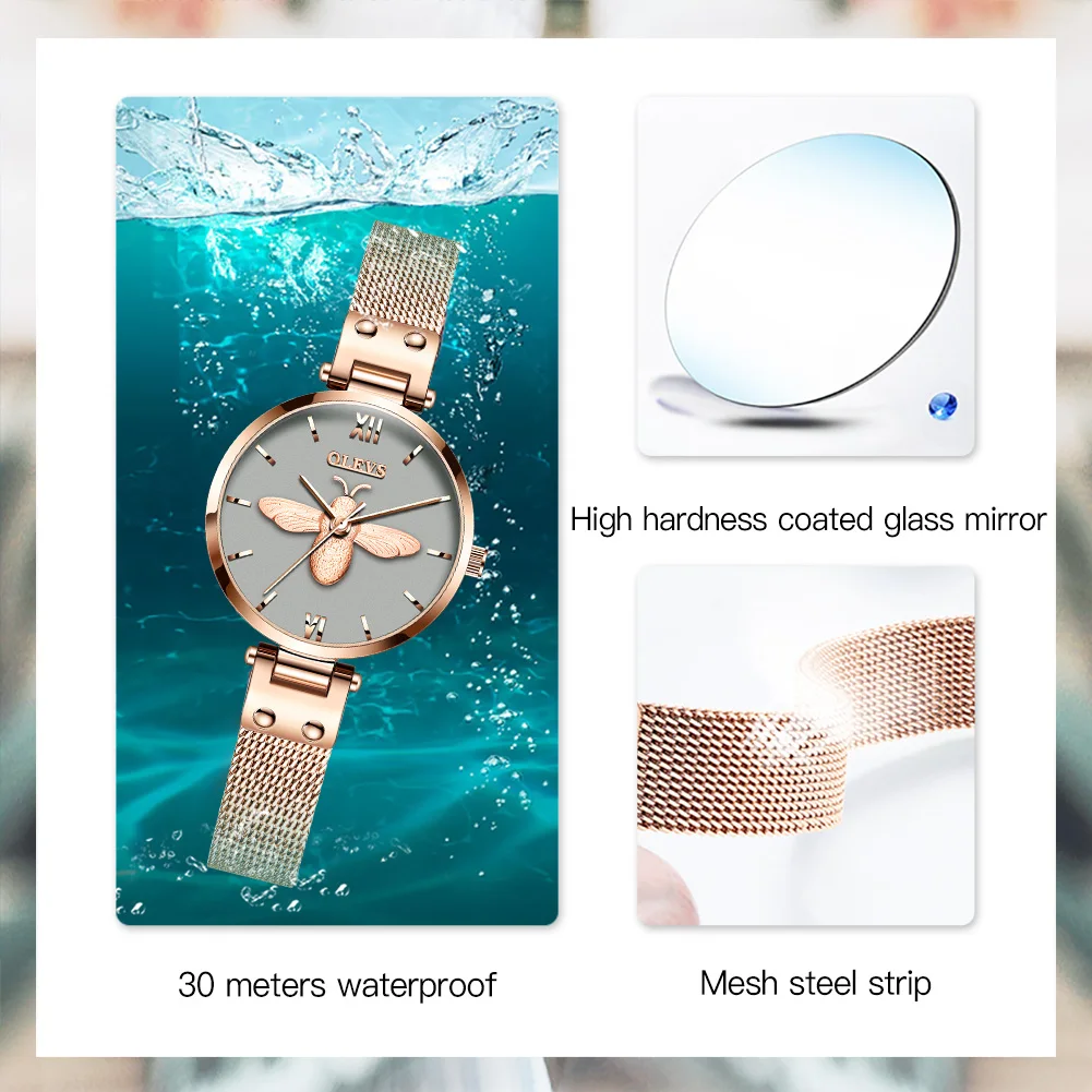 

OLEVS 2021 Ladies Wrist Watches Dress Gold Watch Women Crystal Watches Stainless Steel Casual Quartz Watch Student gifts