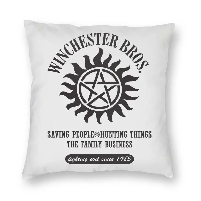 

TV Supernatural Cushion Cover Double-sided The Winchester Brothers Throw Pillow Case for Living Room Cool Pillowcase Home Decor