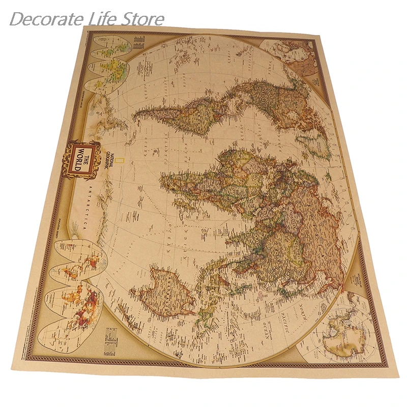 1 шт. большая винтажная карта мира детальный античный плакат Настенная ретро