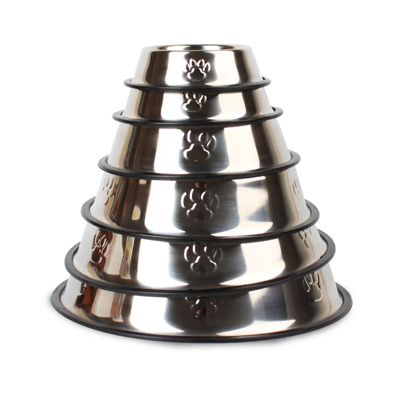 

Pet Dog Cat Food Water Stainless Steel Bowls for Kitten Puppy Durable Ant Free Non-Slip Feeder Outdoor Dishes