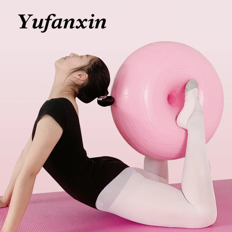 Надувной пончик мяч для йоги пилатеса упражнений баланса фитнеса тренировок