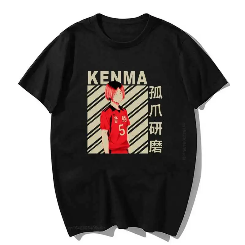 Haikyuu Kenma Kozume Tshirt Men Kawaii Tops Cartoon Karate Graphic Tees Fashion Tee Shirt for Men Unisex Harajuku Shirt